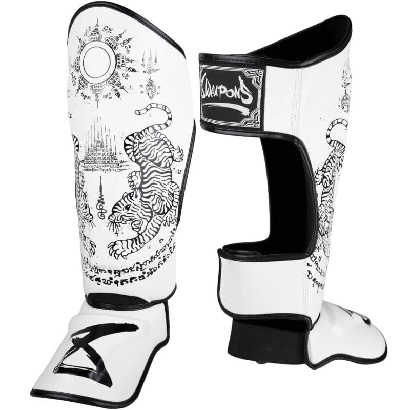 8 Weapons Sak Yant Tiger Shin Guards