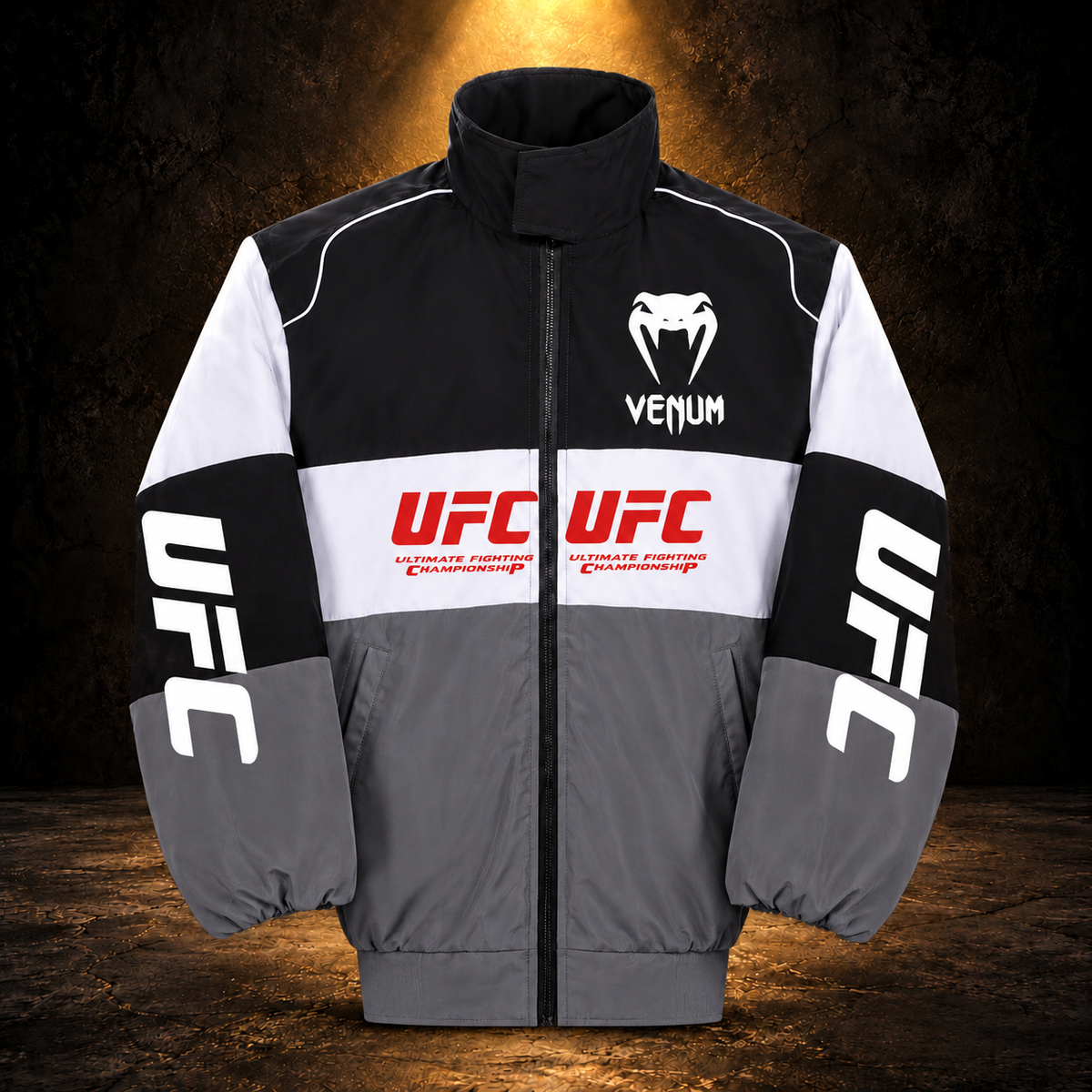 UFC Venum Black Grey Jacket - foto prodotto